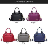 Nylon Shoulder Handbags for Women, OPXTO Waterproof Multi Pocket Purses and Cross-body Bags, High-dense Nylon Oxford Multi-function Lightweight Tote Bag. (Black)